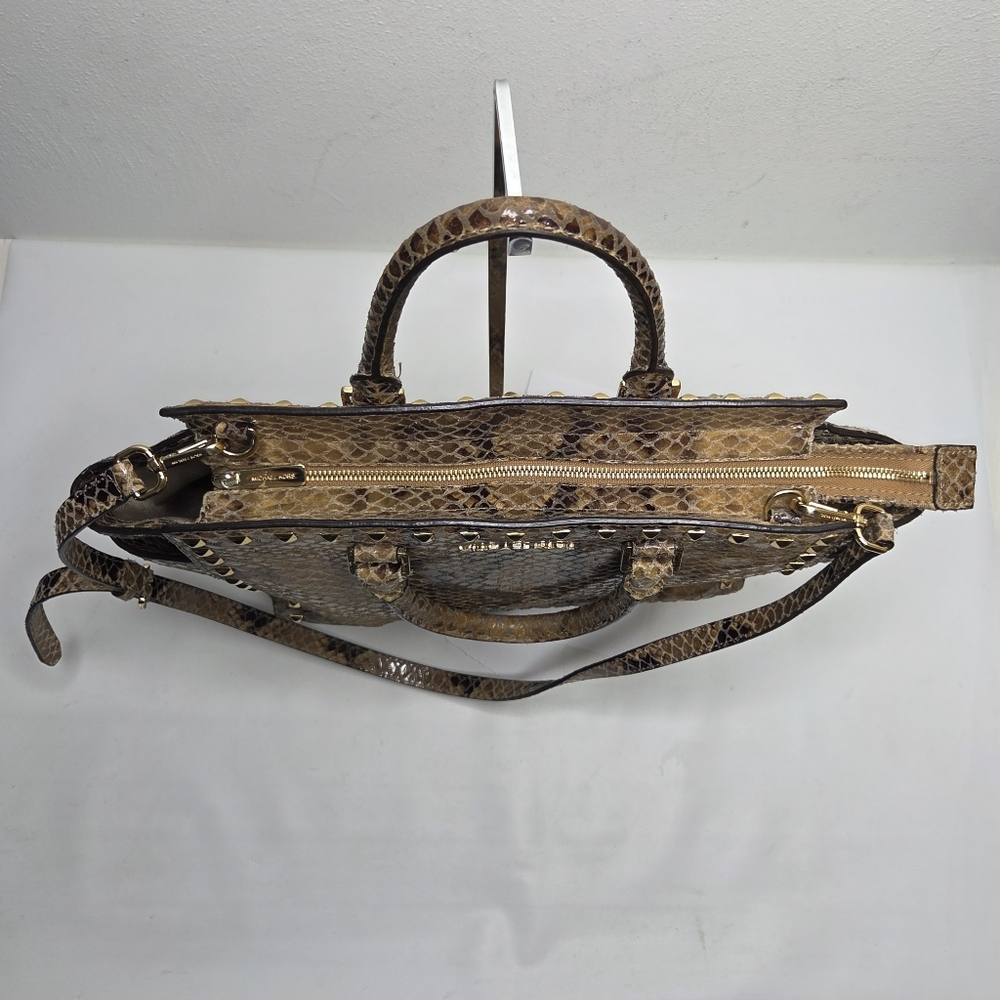 Michael Kors Selma Python Embossed Leather Satche… - image 10